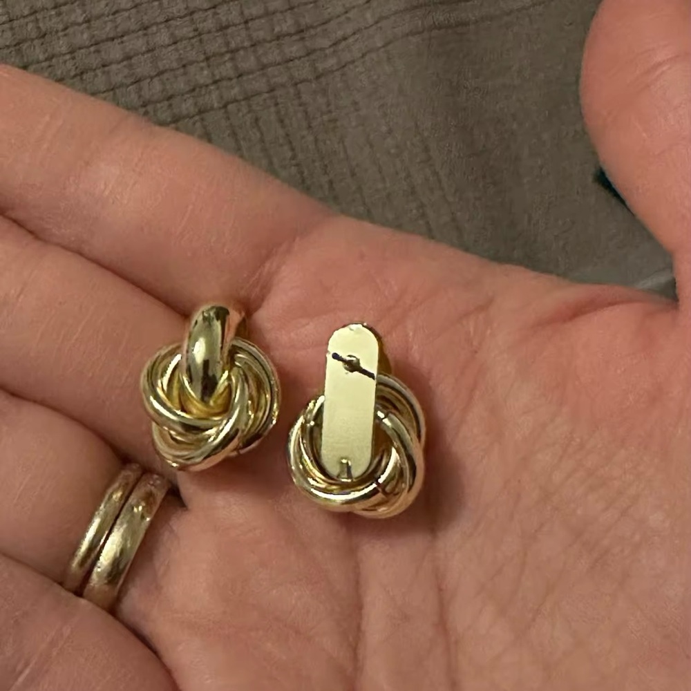 Gold and silver twisted earrings
